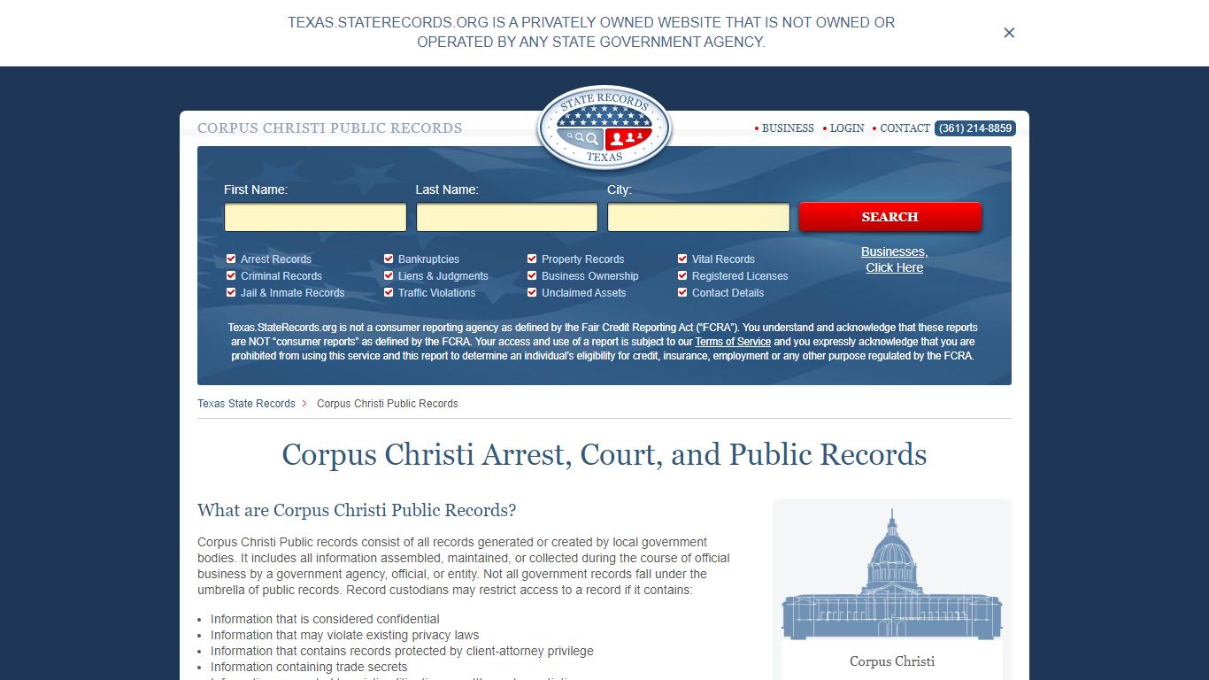 Corpus Christi Arrest and Public Records | Texas.StateRecords.org
